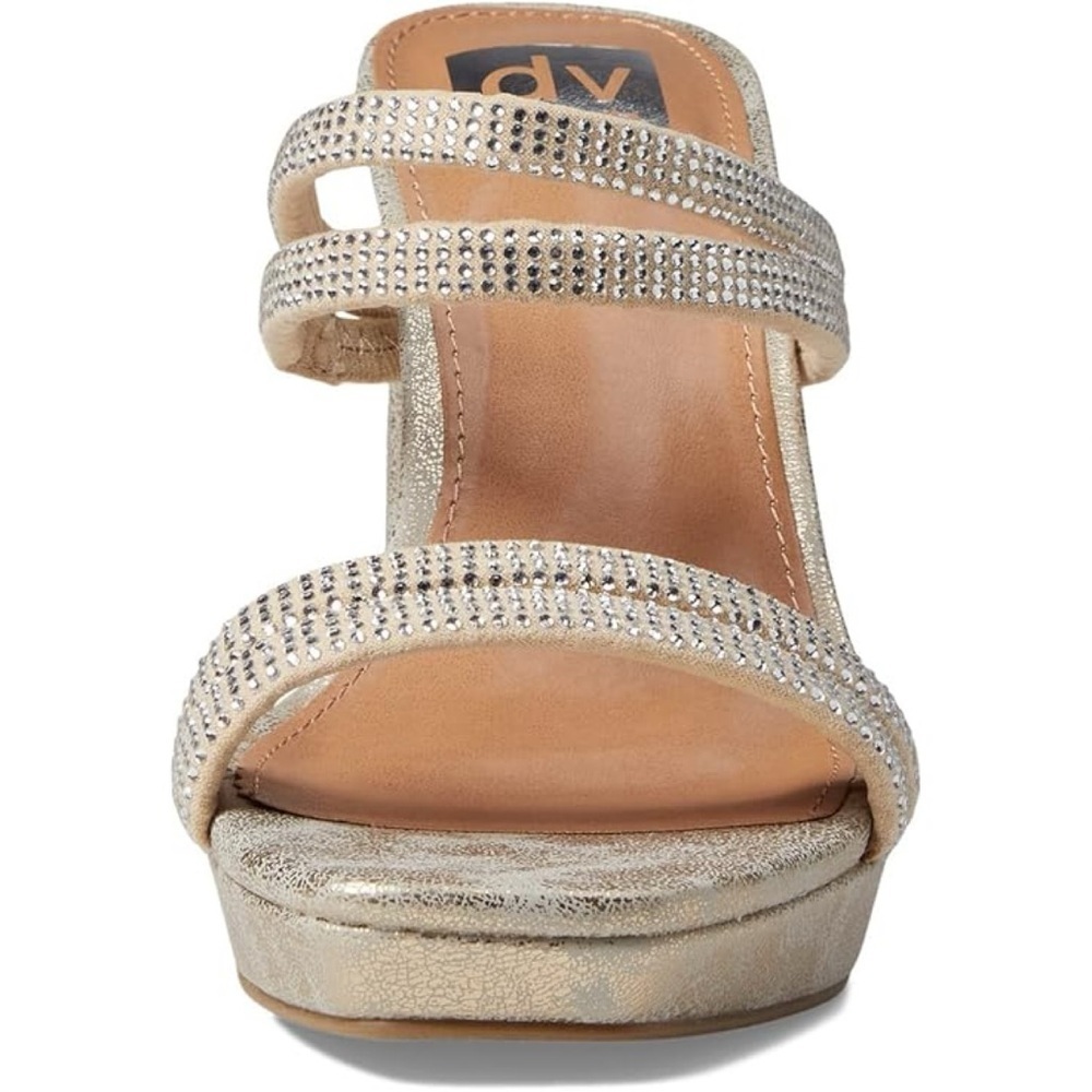 DV by Dolce Vita Metallic Gold Strappy Block Heel Sandal - Picture 3 of 9